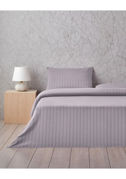 Glossy Kolay Ütülenir Perkal Tek Kişilik Nevresim Takımı 160X220 cm Gri