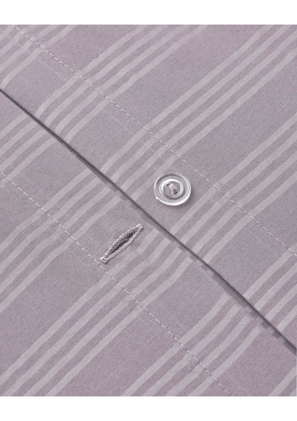 Glossy Kolay Ütülenir Perkal Tek Kişilik Nevresim Takımı 160X220 cm Gri