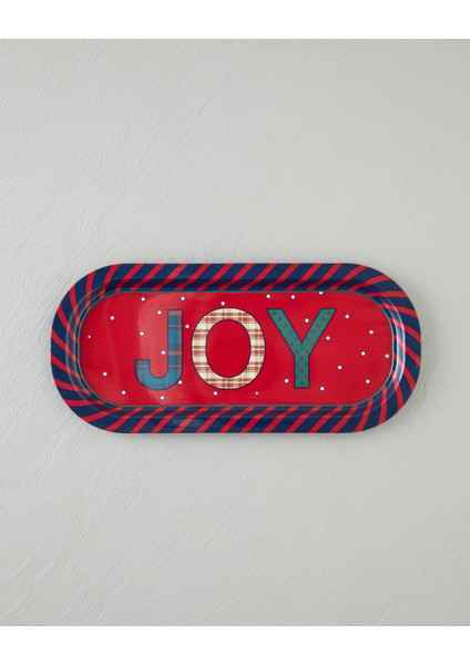 Jolly Metal Tepsi 16X35 cm Kırmızı - Lacivert