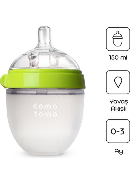 Antikolik Silikon Biberon 150 ml 0-3 Ay Yeşil