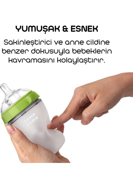 Antikolik Silikon Biberon 150 ml 0-3 Ay Yeşil fırsatları