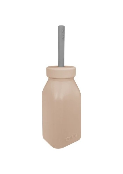 Şişe + Pipet 200 ml Bubble Beige Powder Grey
