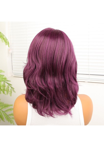 Patlıcan Moru Kısa Yan Tül Peruk fırsatları