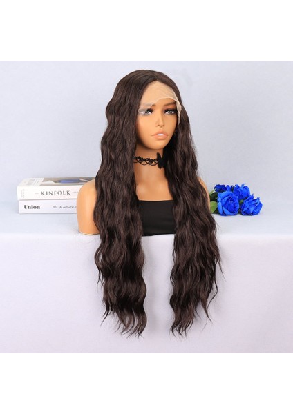 Koyu Kumral Dalgalı Uzun Boy Tül Peruk fiyatları