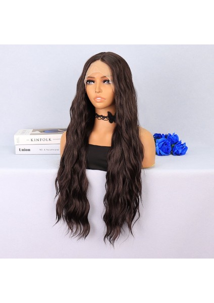 Koyu Kumral Dalgalı Uzun Boy Tül Peruk modelleri