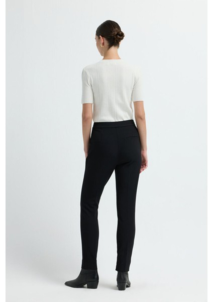 Paçası Yırtmaçlı Cepli Pantolon Siyah 15326539170