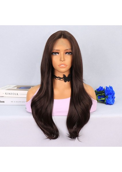 Çikolata Kahve Uçlar Hafif Dalgalı Tül Peruk