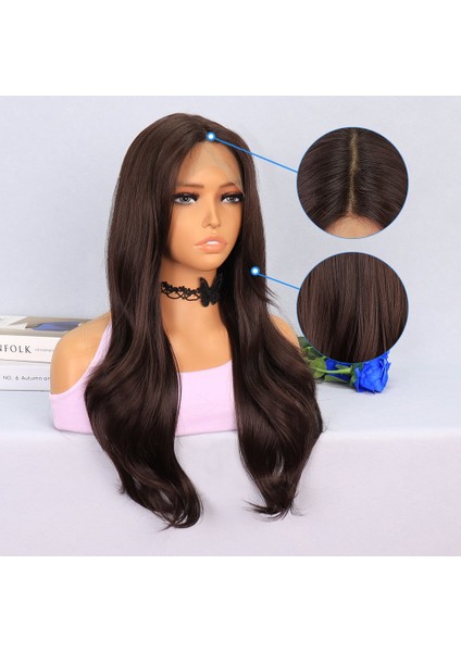 Çikolata Kahve Uçlar Hafif Dalgalı Tül Peruk fırsatları