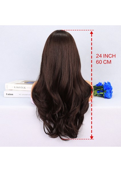 Çikolata Kahve Uçlar Hafif Dalgalı Tül Peruk indirimleri