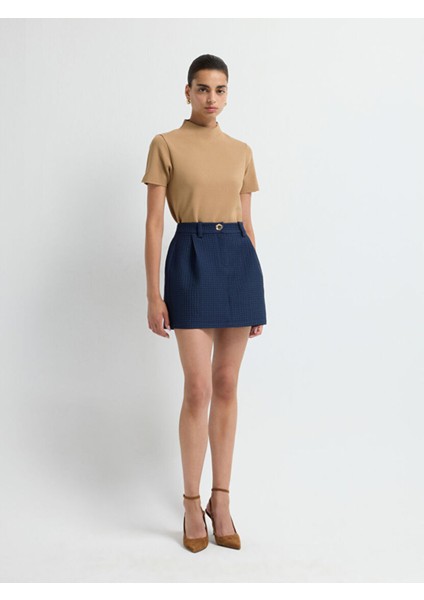 Kapitone Mini Etek Lacivert 12745536000