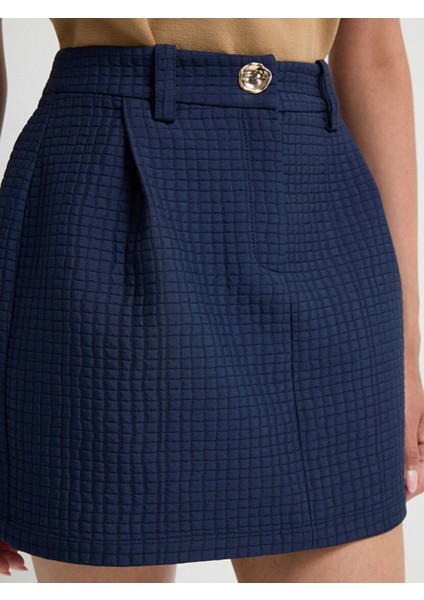 Kapitone Mini Etek Lacivert 12745536000 fırsatları