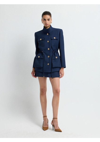 Kapitone Mini Etek Lacivert 12745536000 indirimleri