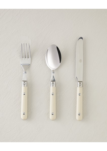 Pure Paslanmaz Çelik Çatal Kaşık Bıçak Tk. 18 Parça 6 Kişilik Krem fiyatları