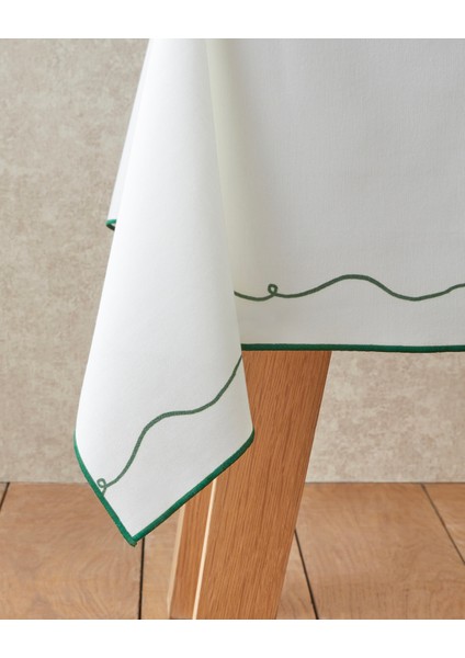 Ribbon Joy Polyester Masa Örtüsü 150X200 cm Yeşil-Beyaz fiyatları