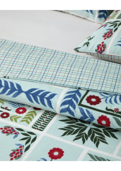 Winter Patch Flanel Çift Kişilik Nevresim Takımı 200X220 cm Açık Yeşil modelleri
