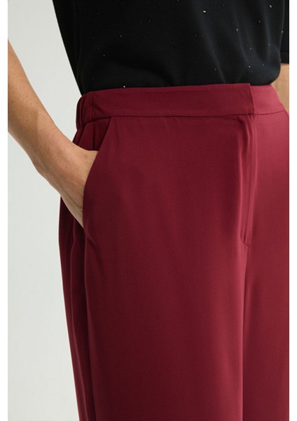 Beli Lastikli Bol Paça Pantolon Bordo 153L7821021 fırsatları