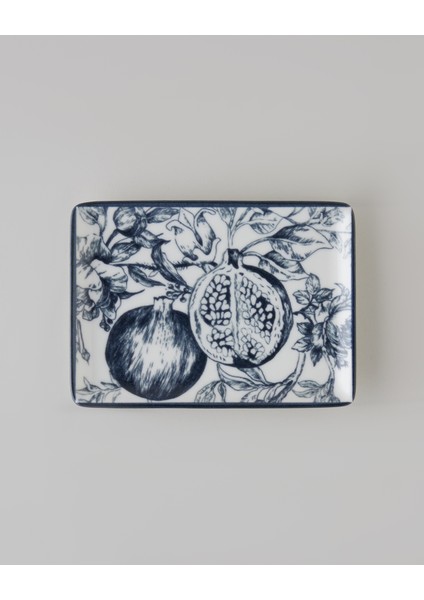 Pomara Porselen Kahvaltı ve Sunum Seti 18 Parça 6 Kişilik Lacivert-Beyaz