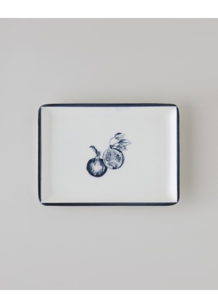 Pomara Porselen Kahvaltı ve Sunum Seti 18 Parça 6 Kişilik Lacivert-Beyaz