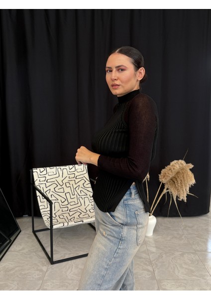 Transparan Kollu Triko Kazak fiyatları