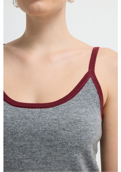 Biye Detaylı Askılı Triko Bluz Antrasit 11545370000 fiyatları