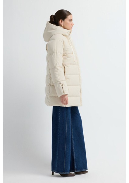 Kapüşonlu Şişme Mont Vanilya 15245280000 indirimleri