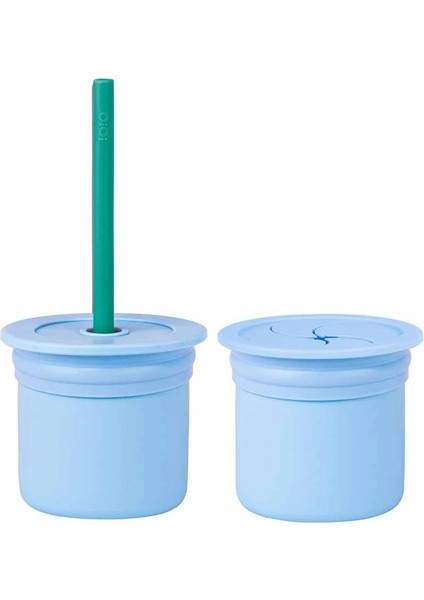 Ham+Hüp Pipetli Silikon Bardak Seti Mineral Blue Aqua Green