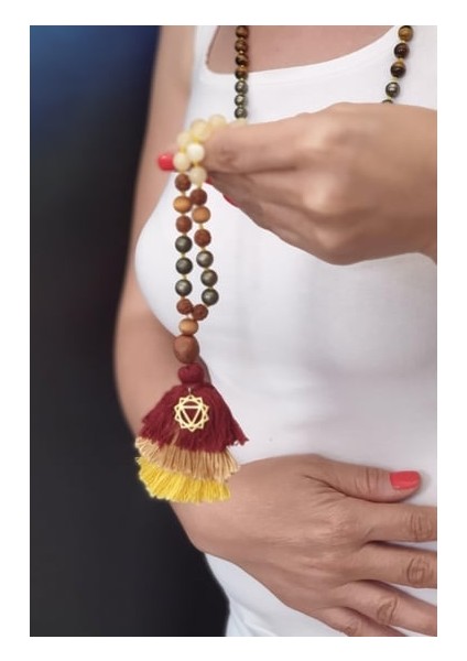 Solar Pleksus Çakra 108 Mala Kolyesi