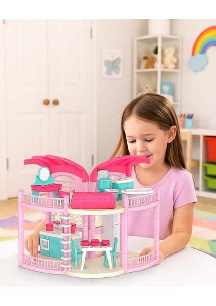 Bella’nın Sahil Evi-Bella’nın Pembe Kumsal Evi- 2 Katlı +3yaş Bebek Oyun Seti