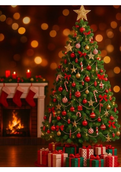 210 cm-Yılbaşı Çam Ağacı - 580 Dallı Lüks Çam Ağacı| Metal Ayaklı Gür Dallı Noel Ağacı modelleri