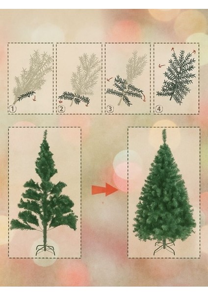 240 cm Yılbaşı Çam Ağacı | 770 Dal Lüks Çam Ağacı I | Metal Ayaklı Gür Dallı Noel Ağacı fırsatları