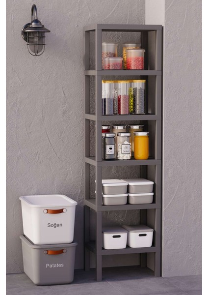 6 Katlı Düzenleyici Plastik Raf Ünitesi, Kitaplık, Banyo, Mutfak Rafı, Ayakkabılık - Gri fiyatları