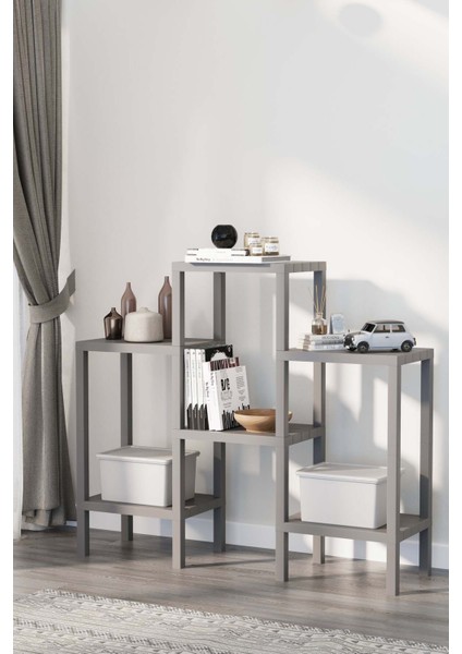 6 Katlı Düzenleyici Plastik Raf Ünitesi, Kitaplık, Banyo, Mutfak Rafı, Ayakkabılık - Gri fırsatları