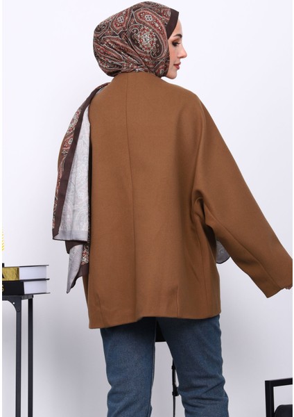 Kahverengi Düğme Detaylı Astarlı Kaşe Ceket fırsatları