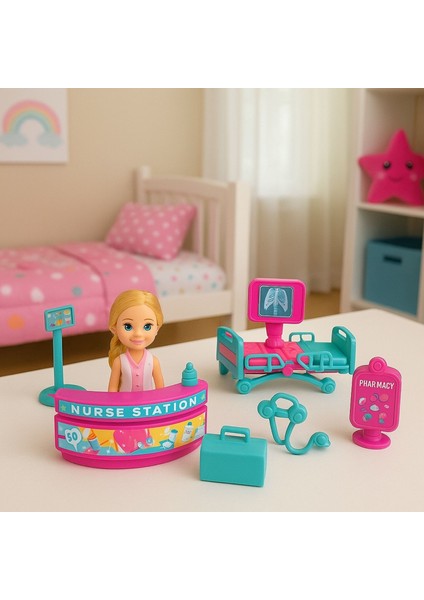Minik Doktorlar-Elly’nin Hastane Seti-Mini Klinik Oyun Seti – Eğlen, Öğren, Tedavi Et!