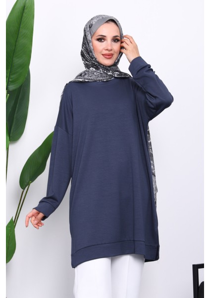 Antrasit Bisiklet Yaka Modal Tunik