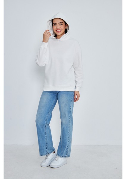 Yırtmaçlı Kapüşonlu Sweat