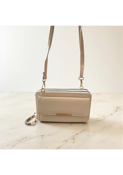 Telefon ve Kart Bölmeli Çift Gözlü Kadın Çok Amaçlı Çanta