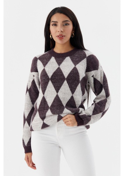 Baklava Desenli Yumuşak Kazak Tas