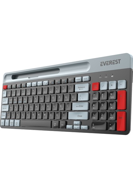 Kb-88 Ruby Siyah/gri 2.4g+Bt1+Bt2 Çoklu Cihaz Bağlantılı Q Kablosuz Klavye fırsatları