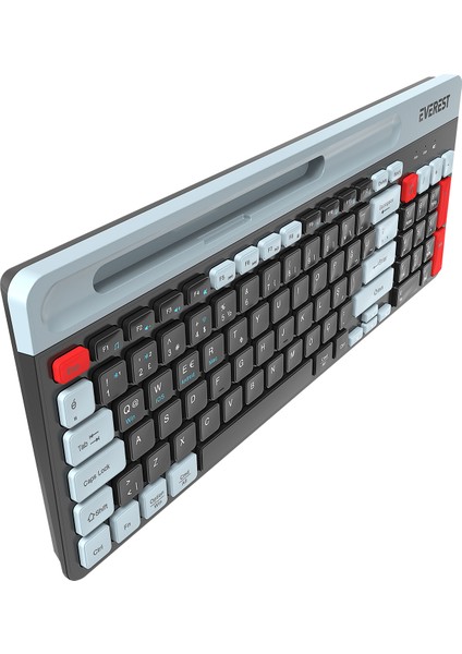 Kb-88 Ruby Siyah/gri 2.4g+Bt1+Bt2 Çoklu Cihaz Bağlantılı Q Kablosuz Klavye indirimleri