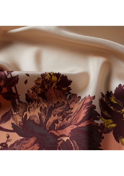 Ipekevi Karanfil Çiçeği Tivil Ipek Eşarp Somon Krem fiyatları