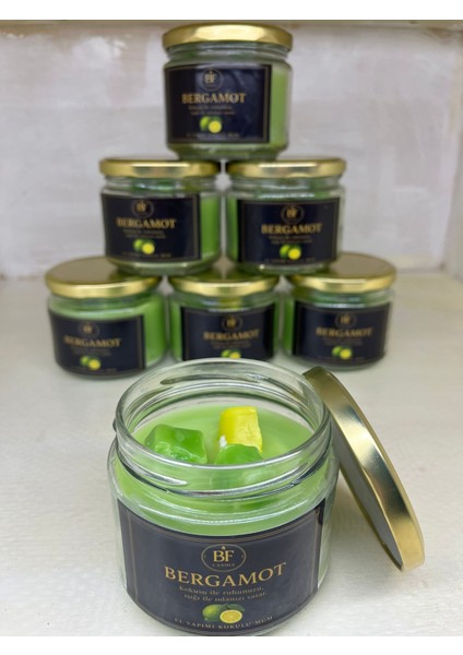 Bergamot Kokulu Mum – Cam Kavanozda Uzun Ömürlü, Dekoratif ve Ferah Koku