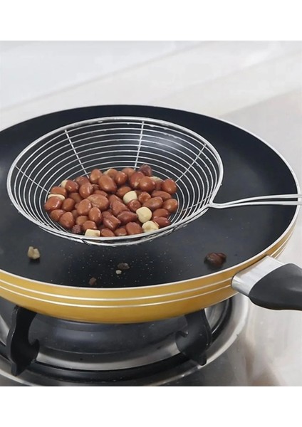 1 Adet Metal Saplı Paslanmaz Çelik Süzgeç Kevgir Kızartma Kepçesi fiyatları