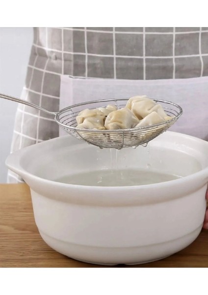 1 Adet Metal Saplı Paslanmaz Çelik Süzgeç Kevgir Kızartma Kepçesi fırsatları