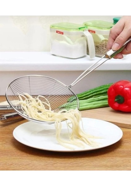 1 Adet Metal Saplı Paslanmaz Çelik Süzgeç Kevgir Kızartma Kepçesi indirimleri