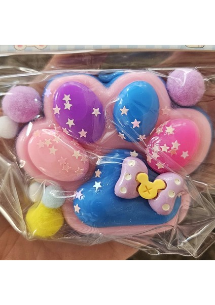 Kedi Patisi Squishy-Sukuşi Yumuşak Jel Duyusal Oyuncak Pembe Mavi Mor Renk 1 Adet
