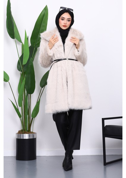 Taş Kemerli Astarlı Kürk Kaban fiyatları