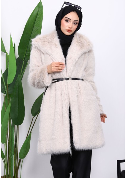 Taş Kemerli Astarlı Kürk Kaban modelleri