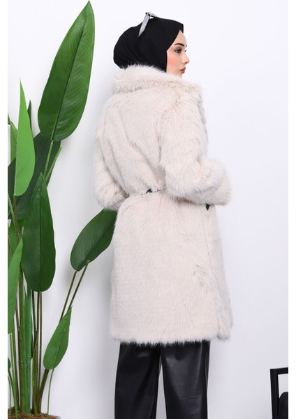 Taş Kemerli Astarlı Kürk Kaban fırsatları