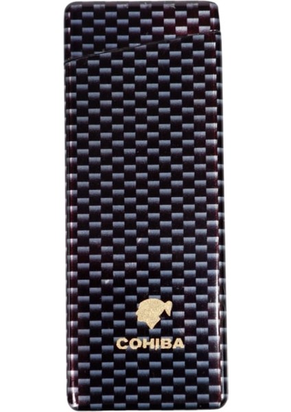 Tek Torch Pürmüz Siyah Karbon Desenli Puro Çakmağı